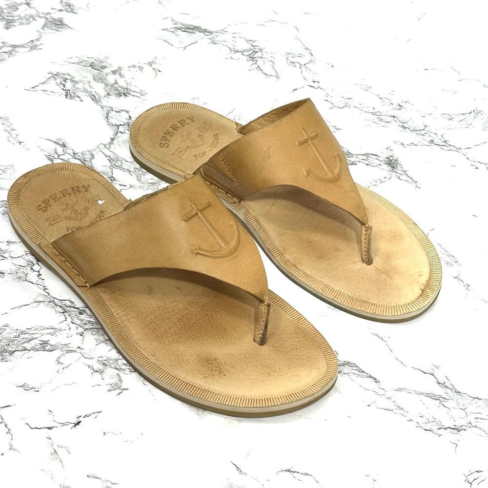Sperry Leather Thong Sandals - Seaport in Medium Beige - Picture 4 of 8